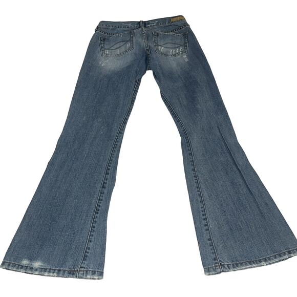 Vintage Y2K Abercrombie & Fitch Low Rise Bootcut Distressed Jeans Sz 2 Short - Picture 9 of 11